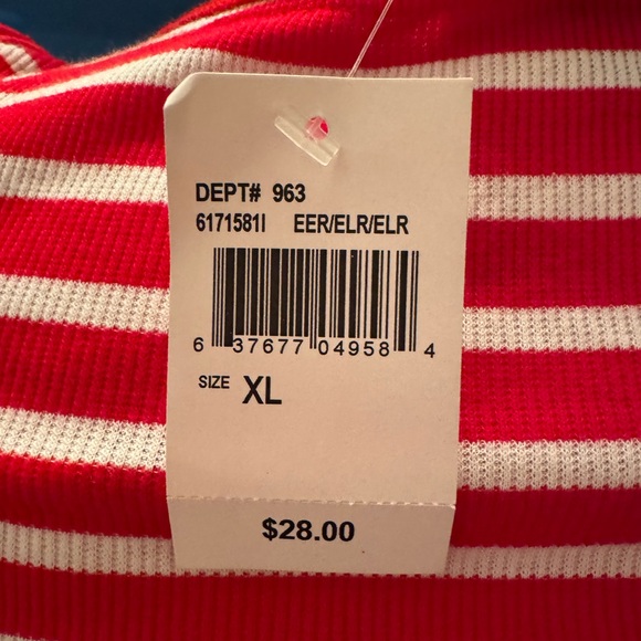 SELF ESTEEM XL RED AND WHITE QUARTER TEE - Picture 4 of 7